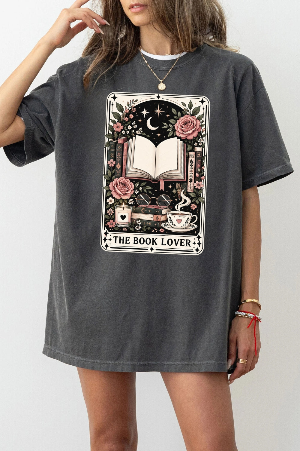 Book lover tarot card tee