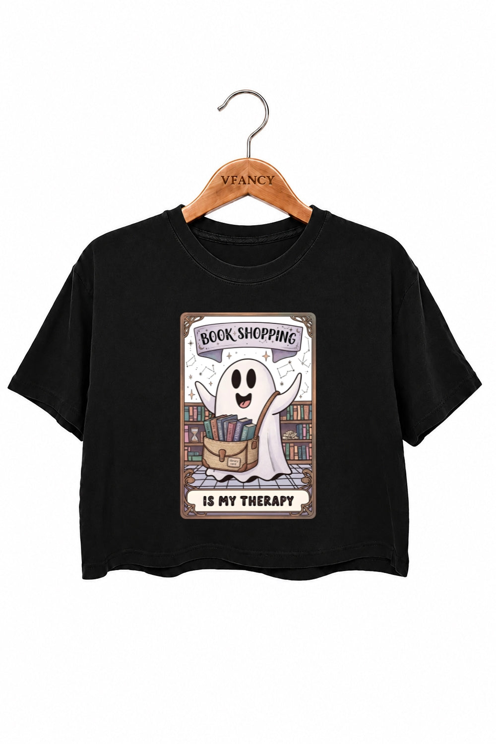 Book shopping is my therapy crop top