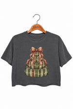Books christmas tree crop top