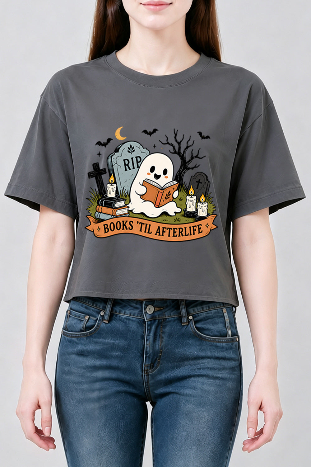 Books til afterlife crop top
