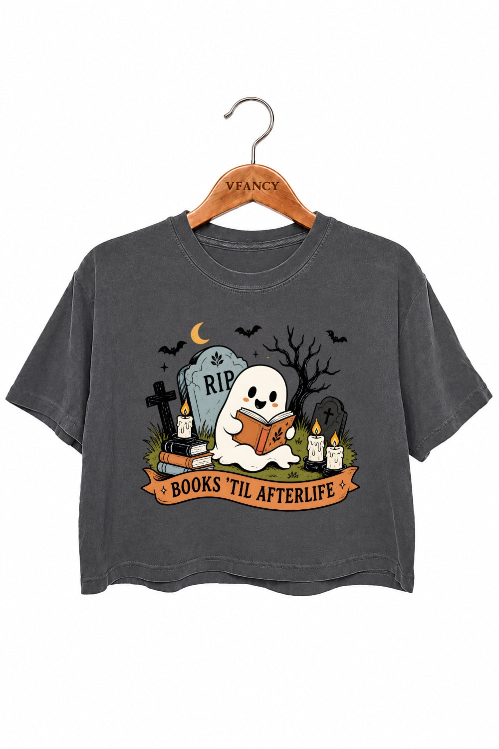 Books til afterlife crop top