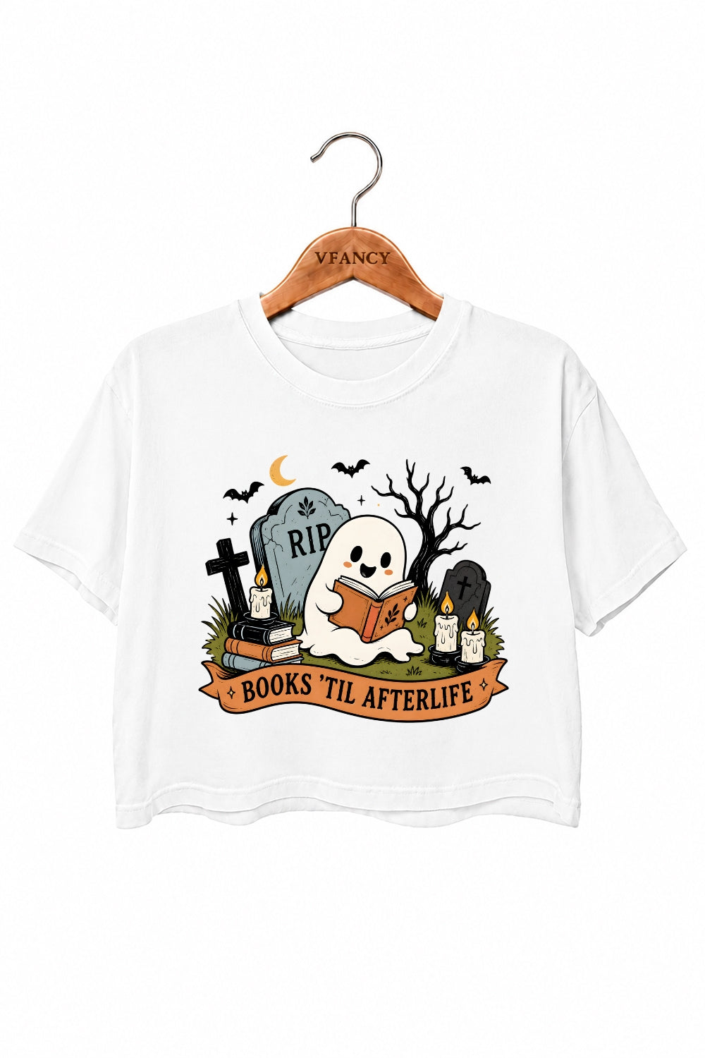 Books til afterlife crop top