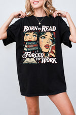 Born to read book girl tee