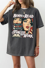 Born to read book girl tee