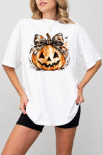Bow-tied smiling pumpkin tee