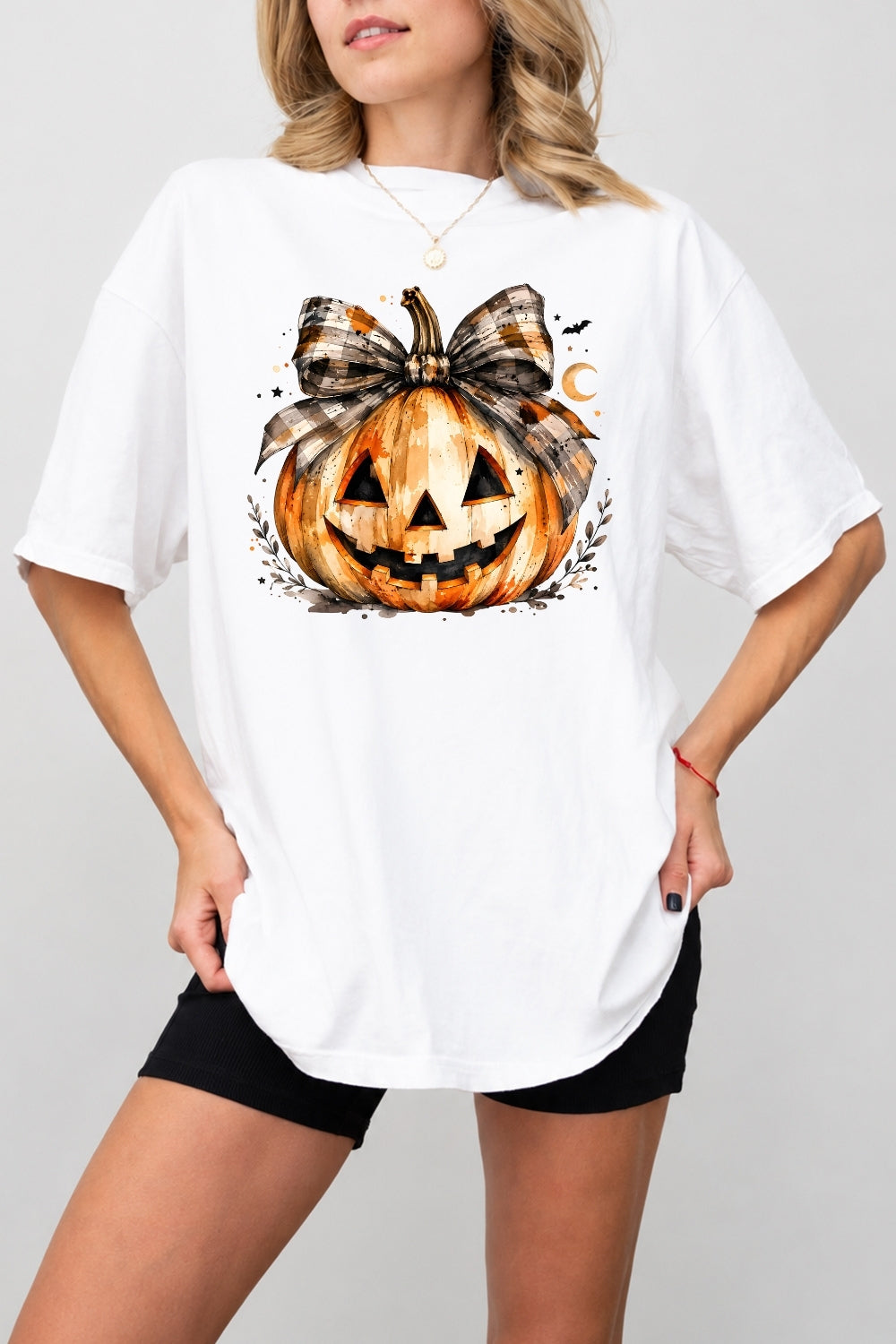 Bow-tied smiling pumpkin tee