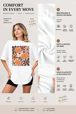 Brown pumpkin floral tee