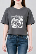 Burn the patriarchy dragon crop top
