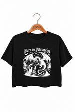 Burn the patriarchy dragon crop top