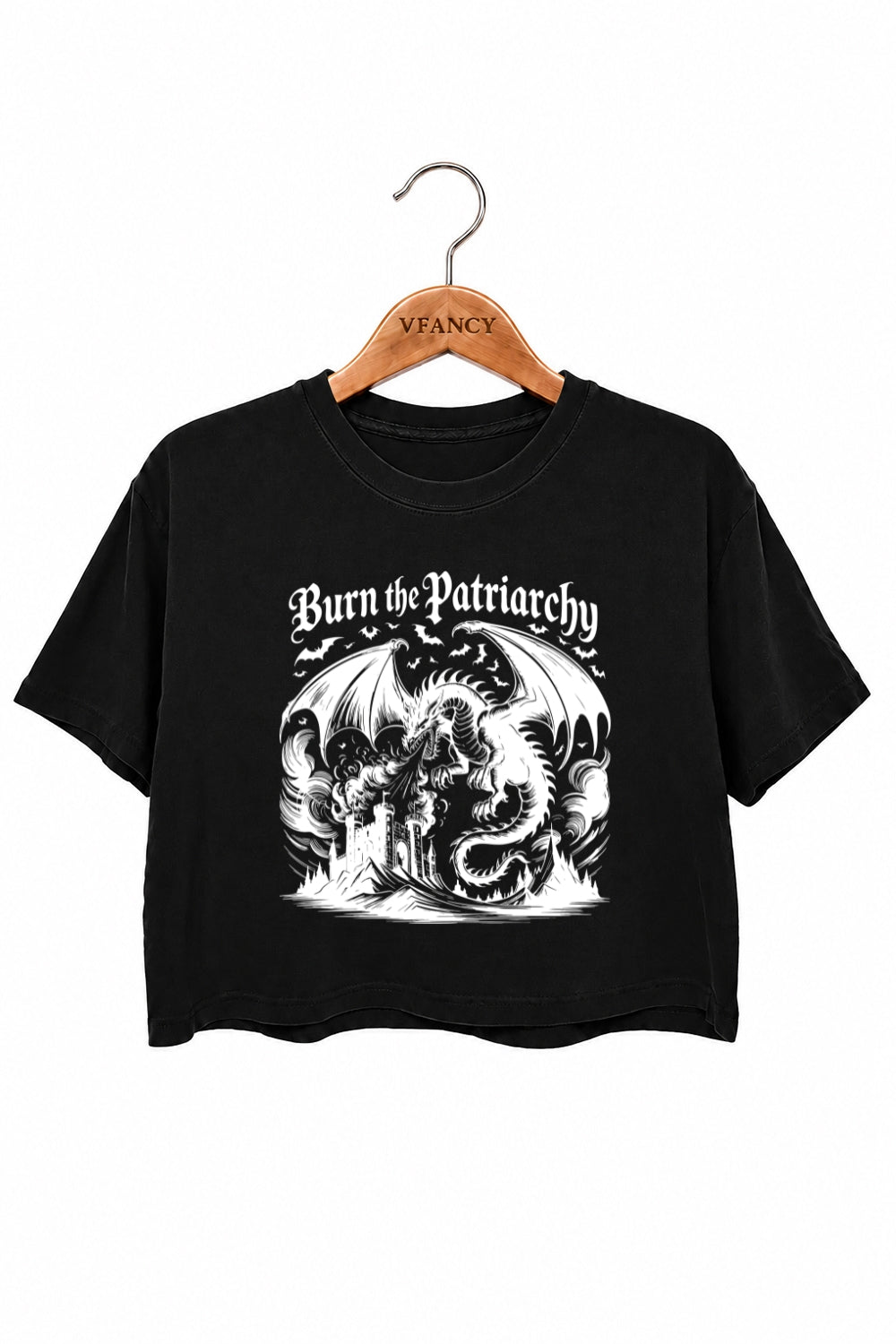 Burn the patriarchy dragon crop top