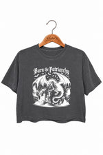 Burn the patriarchy dragon crop top