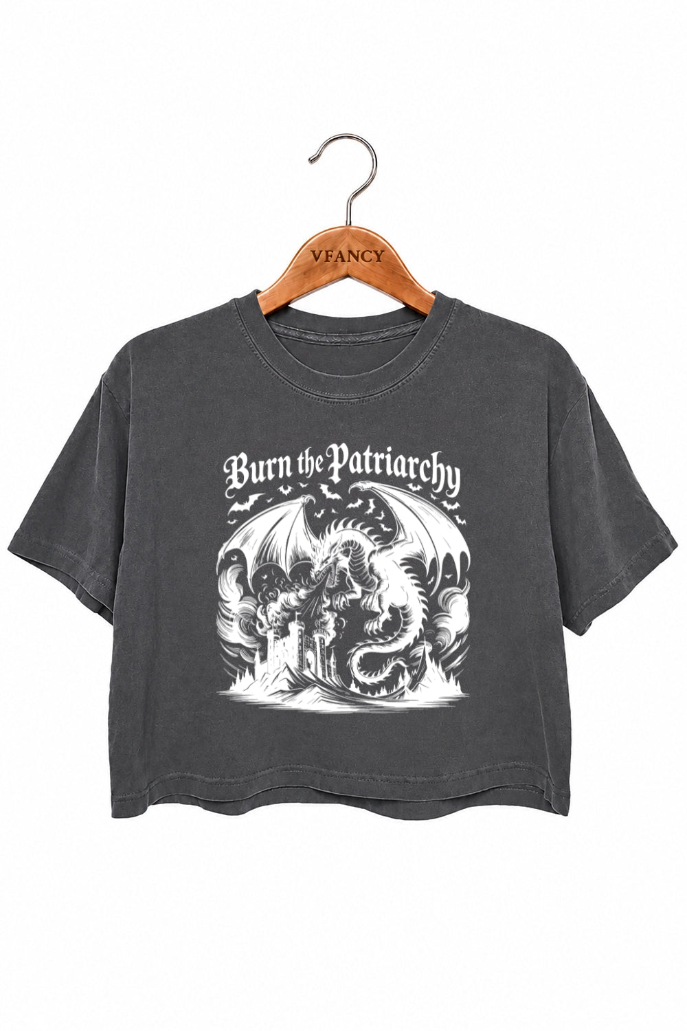 Burn the patriarchy dragon crop top
