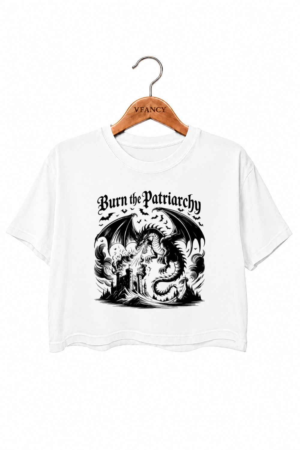 Burn the patriarchy dragon crop top