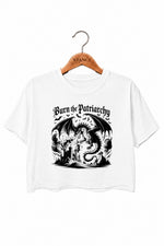 Burn the patriarchy dragon crop top