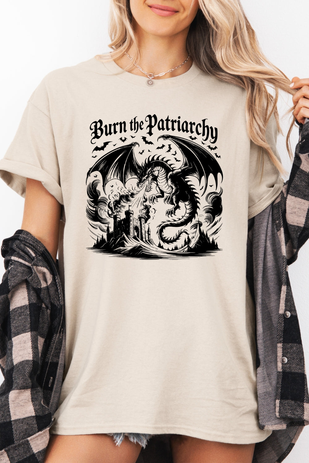 Burn the patriarchy dragon tee