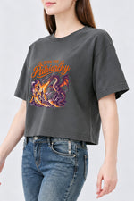 Burn the patriarchy fire dragon crop top