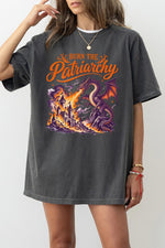 Burn the patriarchy fire dragon tee