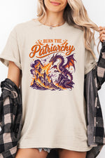 Burn the patriarchy fire dragon tee