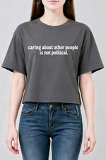 Caring about other people crop top