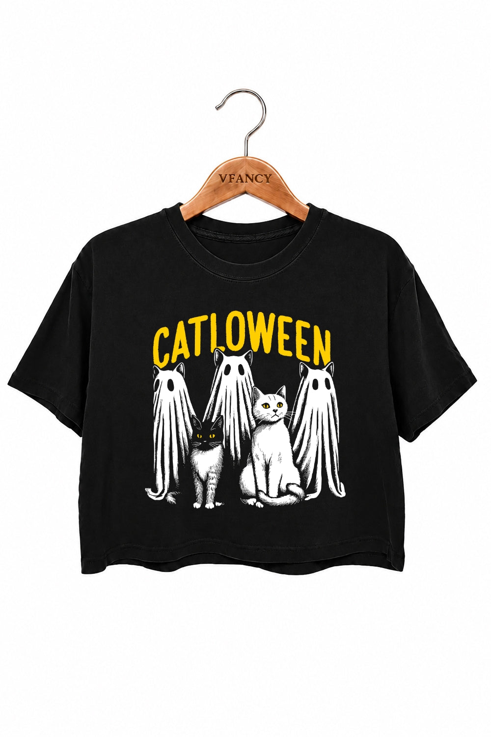 Catloween funny halloween crop top