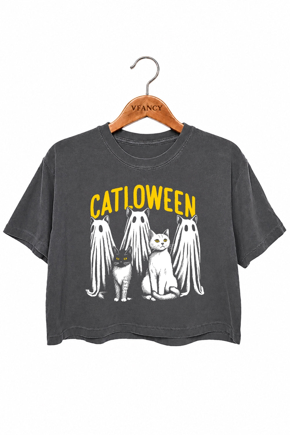 Catloween funny halloween crop top