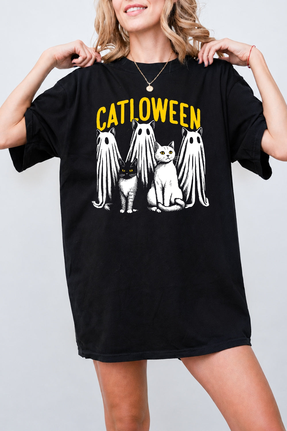 Catloween funny halloween tee