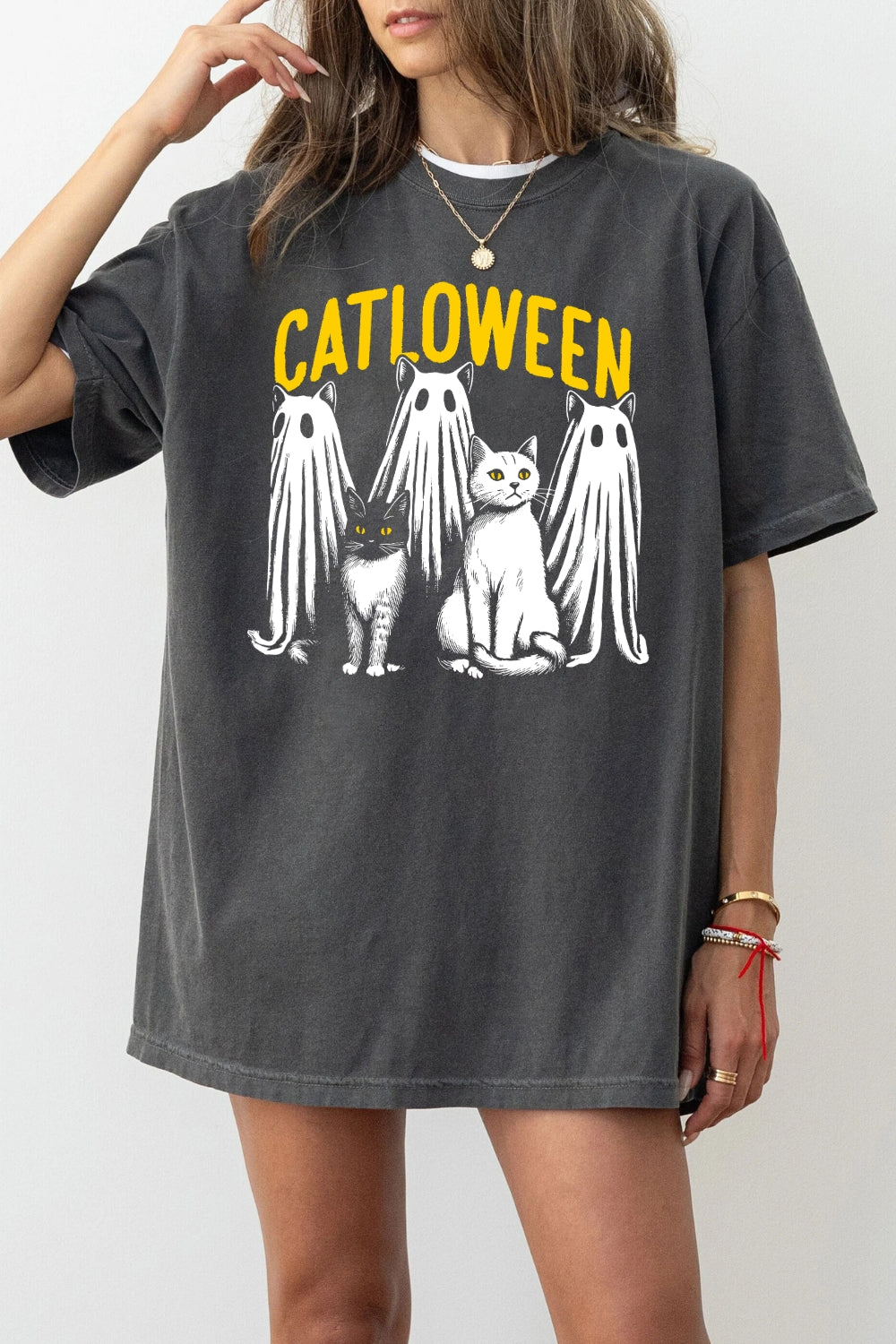 Catloween funny halloween tee