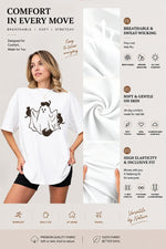 Cats playing with ghost tee