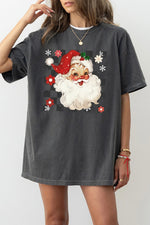 Checkerboard santa christmas tee