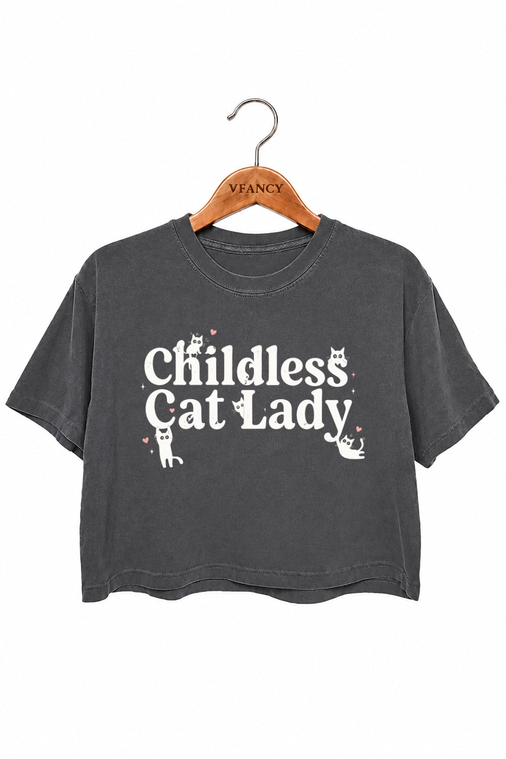 Childless cat lady cute crop tee