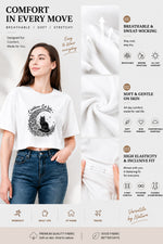 Childless cat lady moon crop top