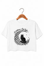 Childless cat lady moon crop top