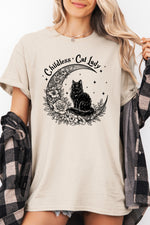 Childless cat lady moon tee