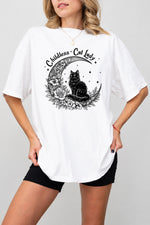 Childless cat lady moon tee