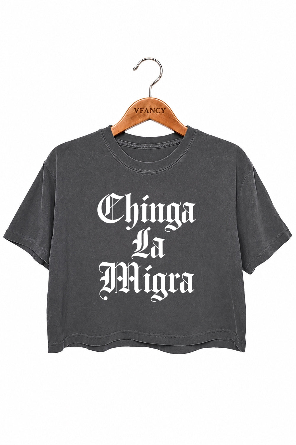 Chinga la migra gothic crop top