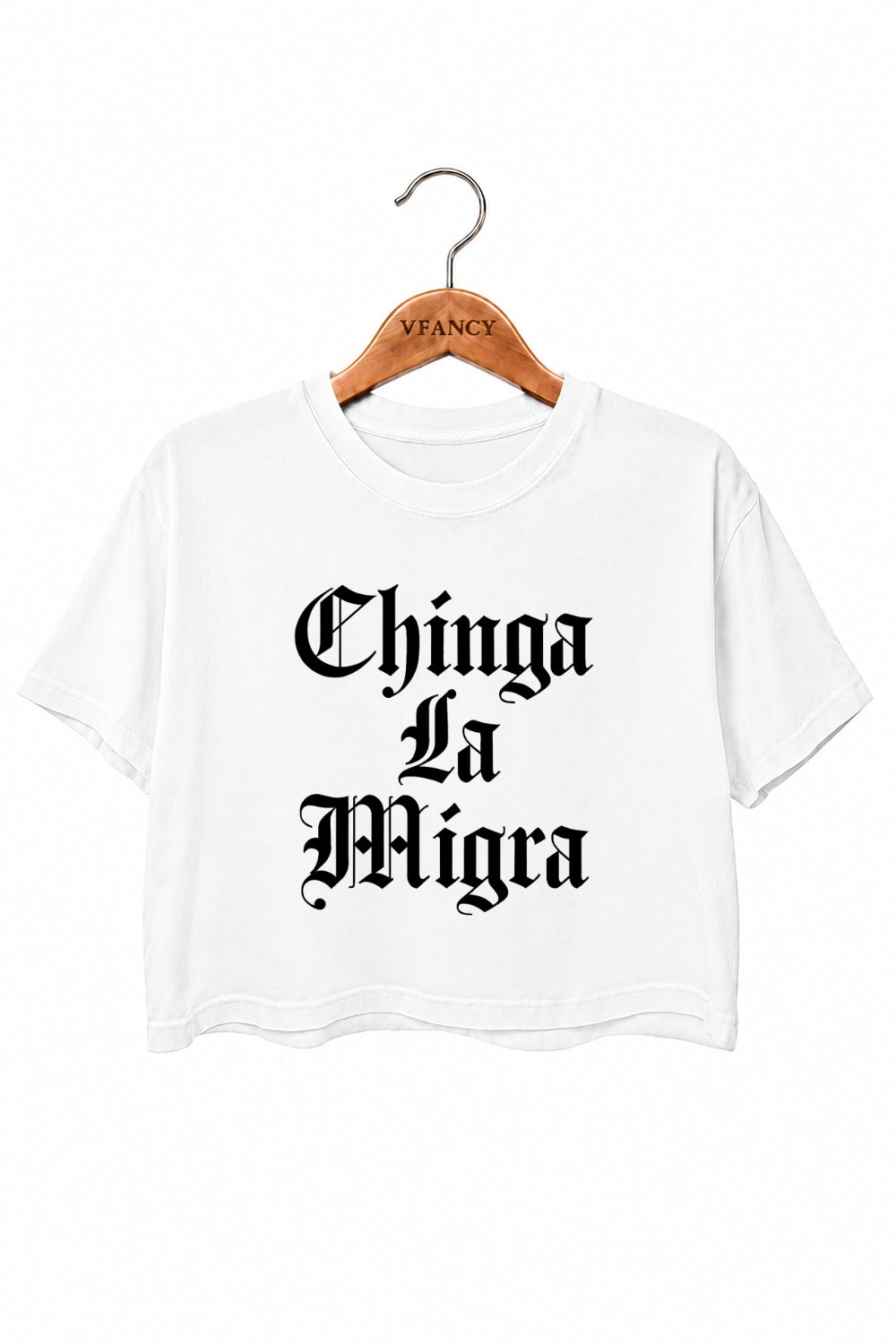 Chinga la migra gothic crop top