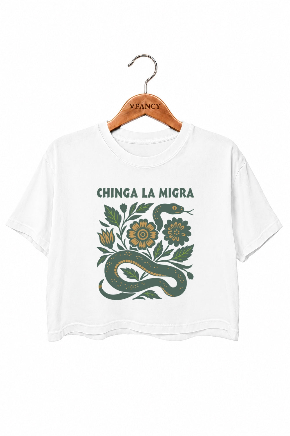 Chinga La Migra Snake Crop Top
