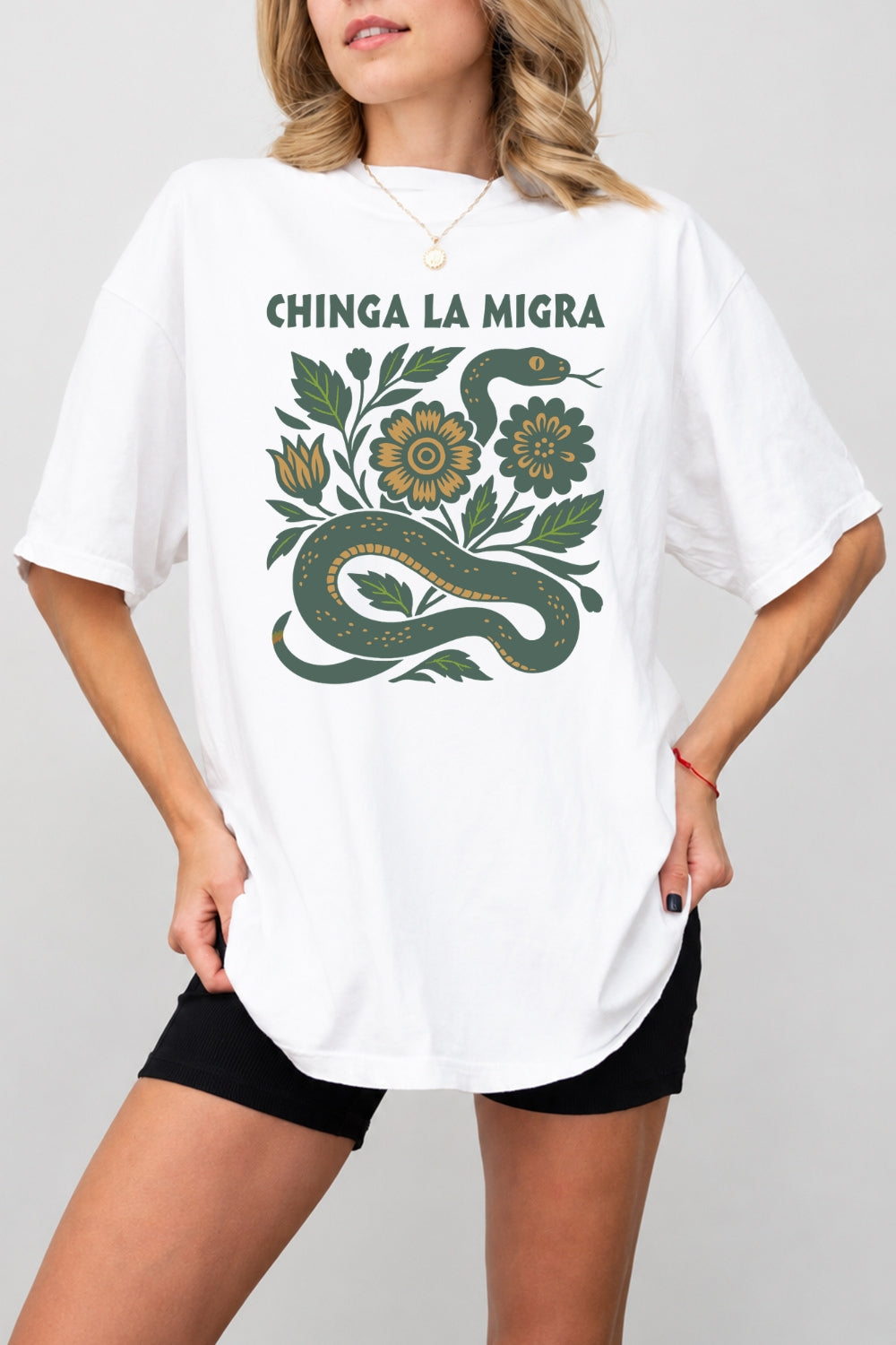 Chinga La Migra Snake Tee