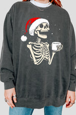 Christmas coffee skull sweatshirt