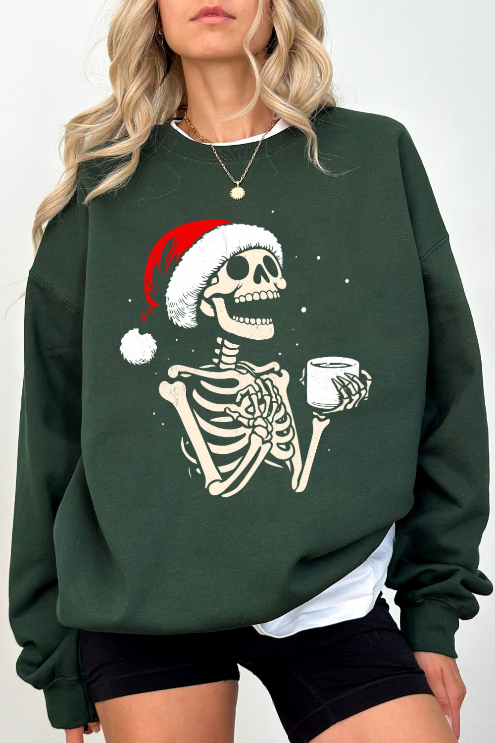 Christmas coffee skull sweatshirt