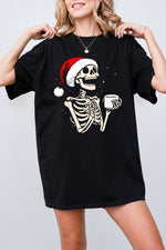 Christmas coffee skull tee
