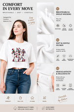 Christmas dancing skeleton crop top