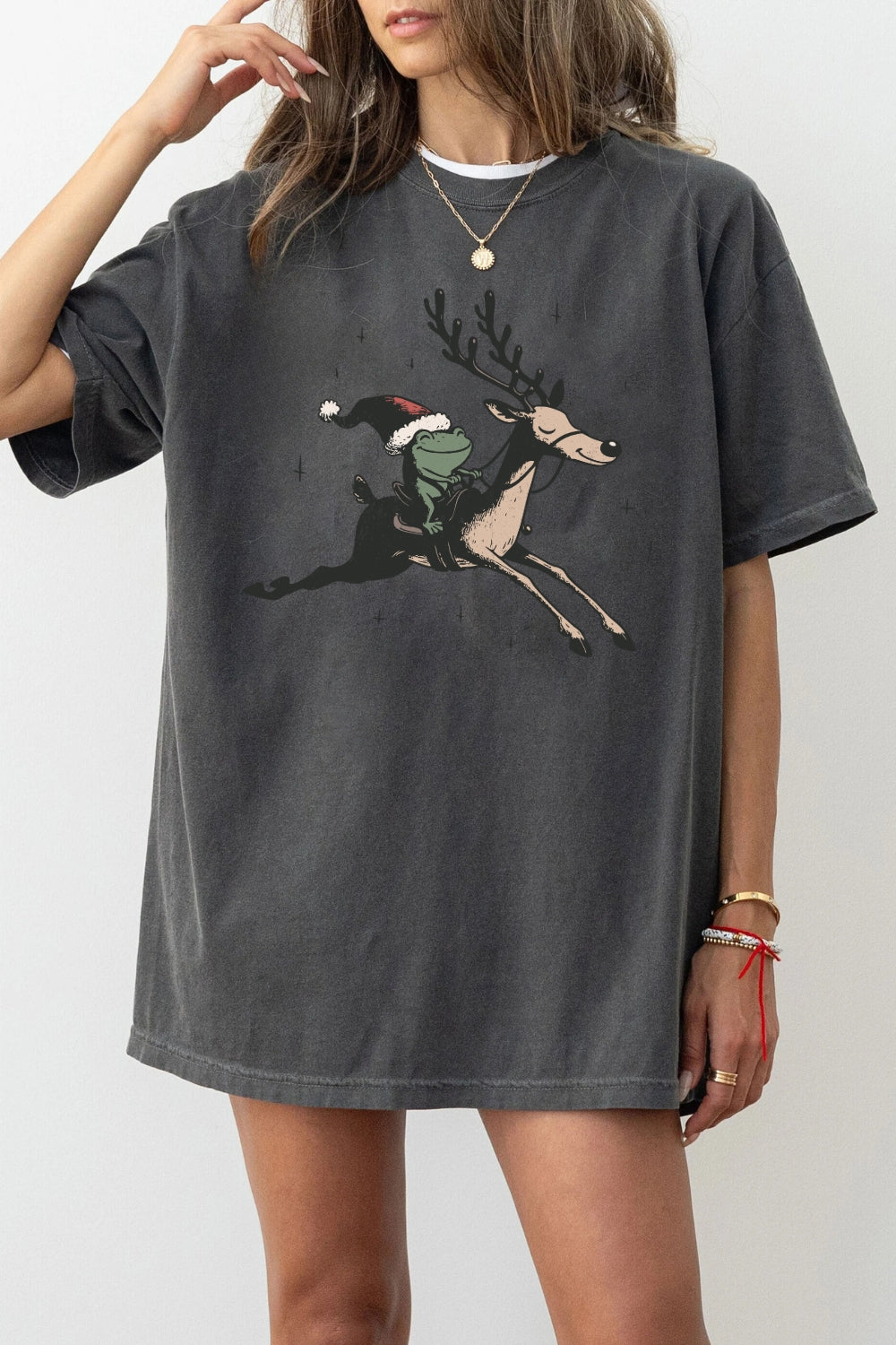 Christmas frog reindeer tee