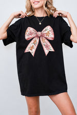 Christmas gingerbread man bow tee