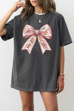 Christmas gingerbread man bow tee