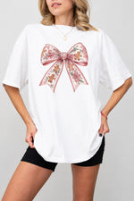Christmas gingerbread man bow tee