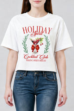 Christmas holiday cocktail club crop top