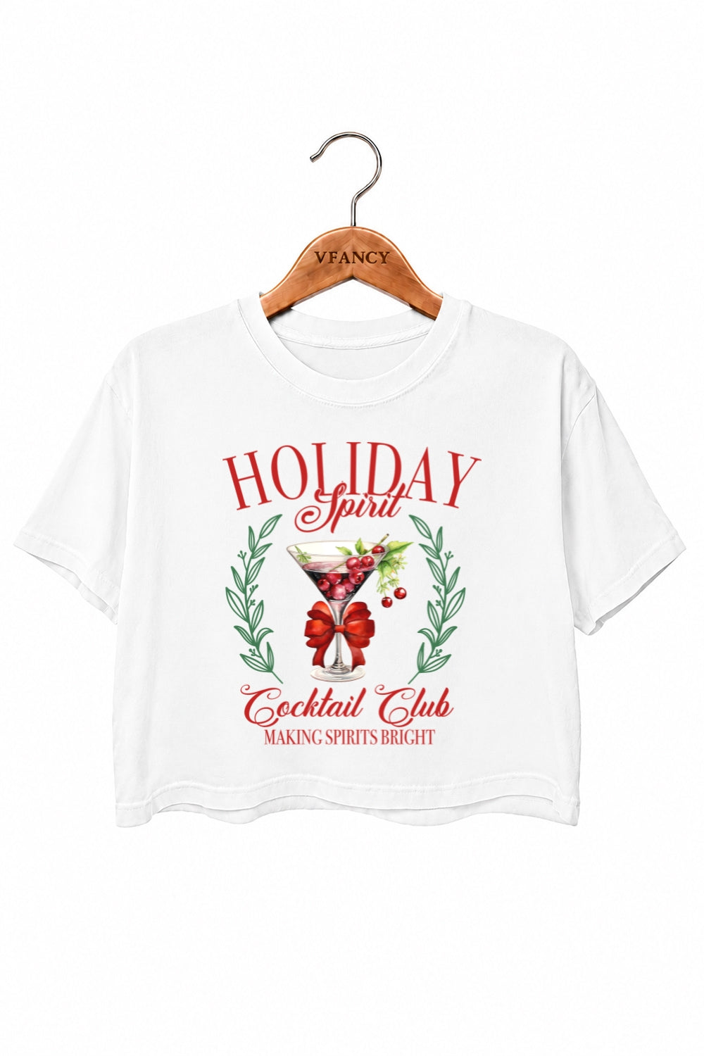 Christmas holiday cocktail club crop top