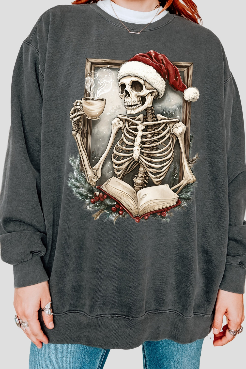 Christmas skull coffee sweatshirt