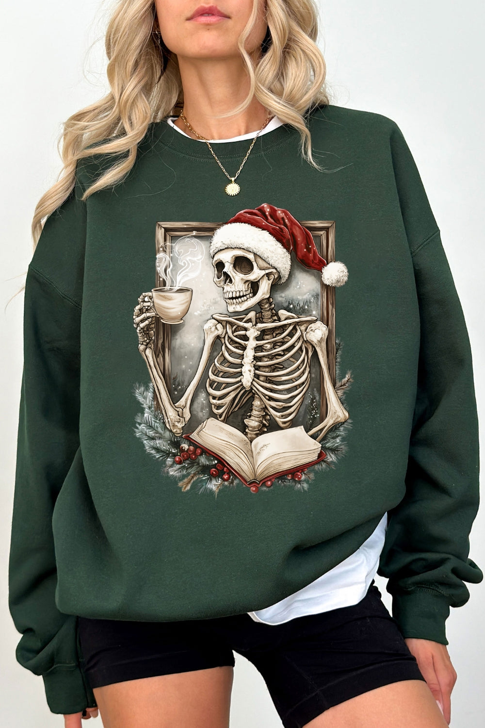 Christmas skull coffee sweatshirt